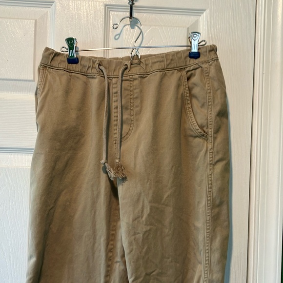 Men's Tan Casual Pants small urban pipeline straight leg drawstring waist - Picture 1 of 7